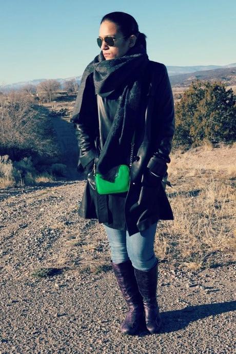 Taos Pueblo, New Mexico, Hobbs Jacket, Gucci Scarf, Michael Kors bag, Ecco boots, Miss Sixty Jeans, Tanvii.com