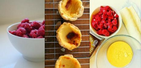 Rustic Coconut Tarts with Raspberry Sauce