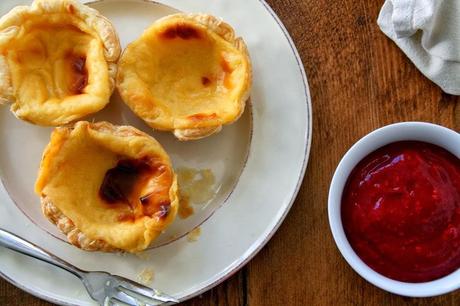 Rustic Coconut Tarts with Raspberry Sauce