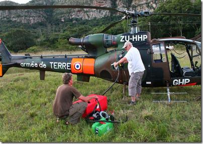 4 Refueling the helicopter for the second flight