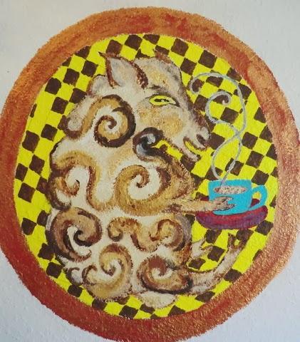 Sheep Drinking Coffee Sheep Drinking Coffee