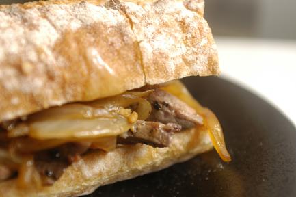 Steak Sandwich with Cheese and Onions