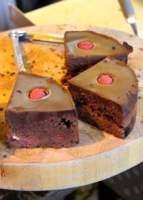 Chocolate Raspberry Cake from Borough Market, London | Bakerita.com