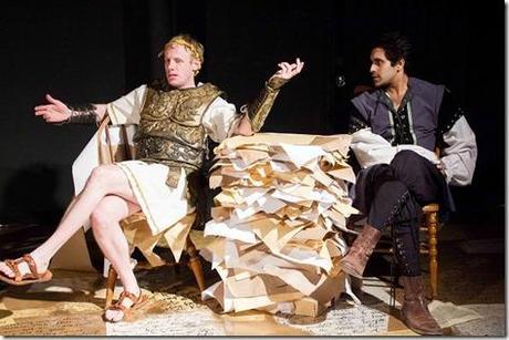 Tim Parker and Owais Ahmed star as Caligula and Christopher Marlowe in First Floor Theater's Review: The Reckoning of Kit and Little Boots (First Floor Theater)