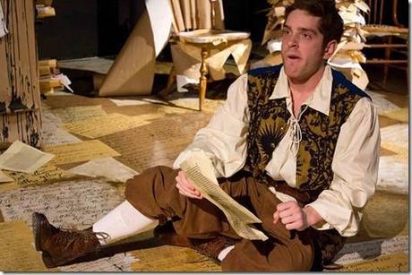 Garrett Lutz stars as Thomas Kyd in First Floor Theater's Review: The Reckoning of Kit and Little Boots (First Floor Theater)