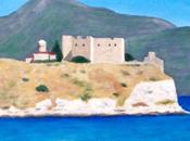 Painting Pythagora Castle Samos Greece