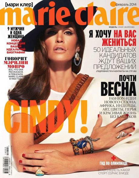 Cindy Crawford  For Marie Claire Russia February 2014