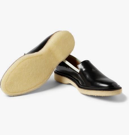 Mon Seul Soumissions Vous Adieu (My Sole Bids You Adieu):  Adieu Type 7 Crepe-Soled Polished Leather Loafers