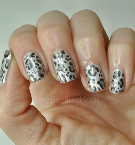 Holographic Leopard Print Nails