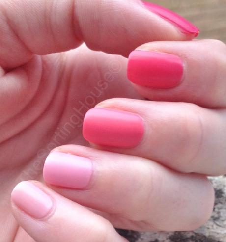 Matte Pink Ombre Nails