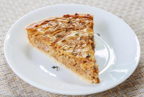 Caramelized Onion Tart with Emmenthal Cheese and Bacon