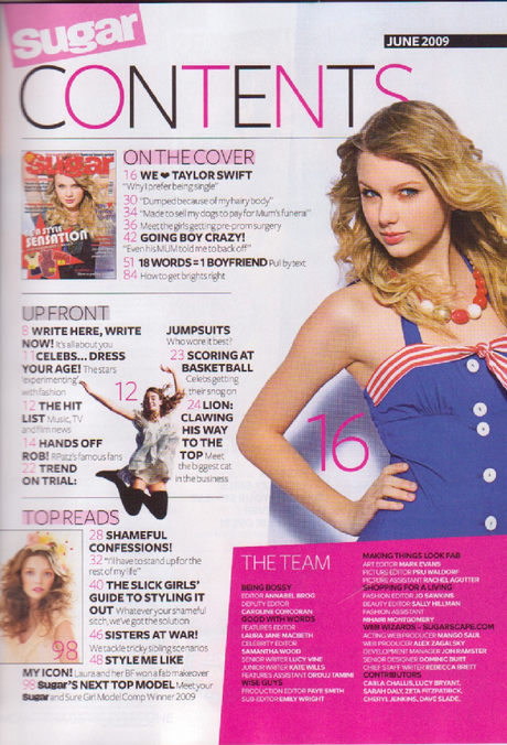 Taylor Swift, Miley Cyrus - Sugar UK June 2009