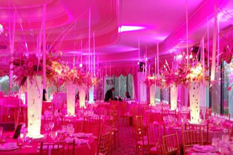 Pink lights for a romantic and girly reception
