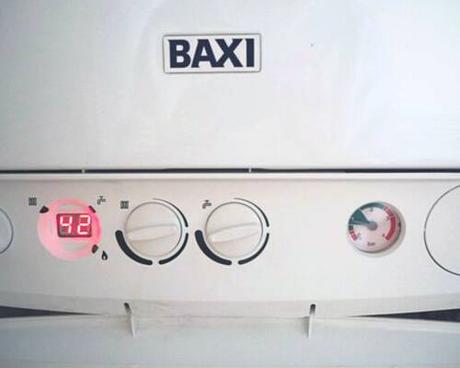 front of a combi boiler showing the pressure