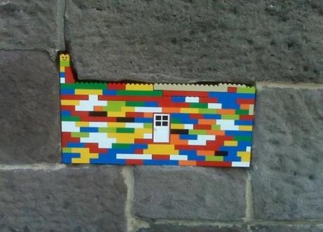 Hole in wall filled with Lego