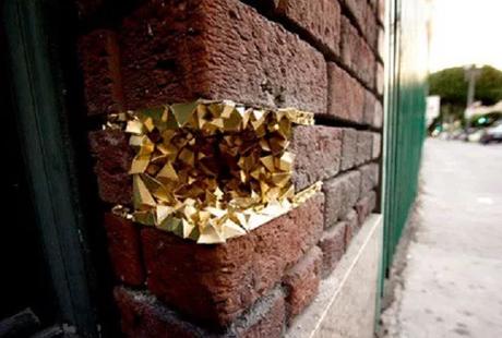 Hole in wall filled with Gold