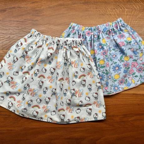 Elastic waistband reversible skirts