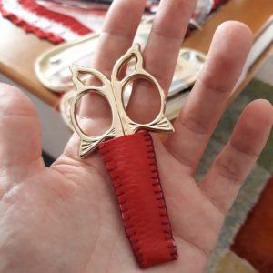 Hand-stitched scissor case