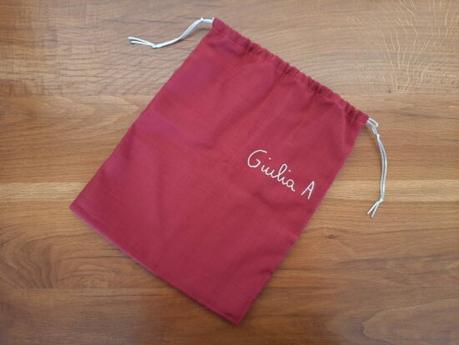 Handmade bag for Irish dance shoes with embroidered name