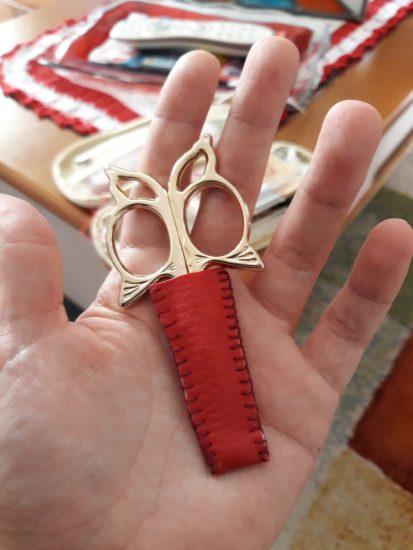 Hand-stitched scissor case