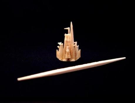 Cinderella Castle Toothpick Sculpture by Steven Backman