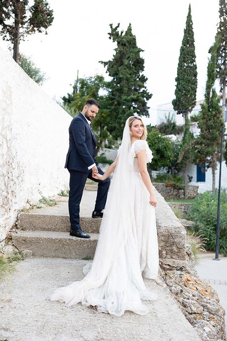 Romantic summer wedding with white calla lilies | Eleni & Panos