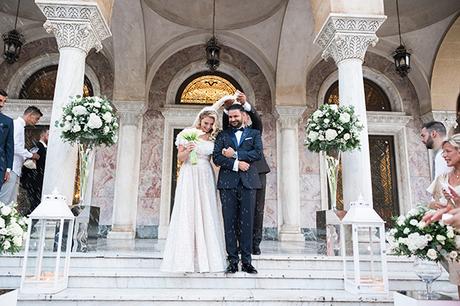 Romantic summer wedding with white calla lilies | Eleni & Panos