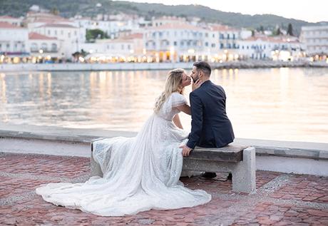 Romantic summer wedding with white calla lilies | Eleni & Panos