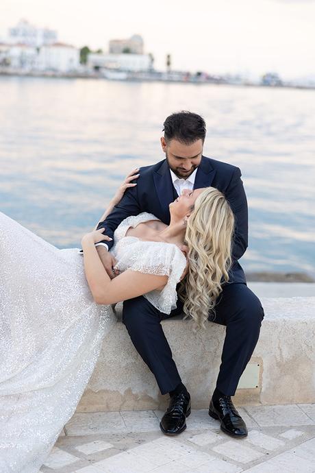 Romantic summer wedding with white calla lilies | Eleni & Panos