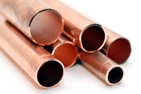 copper pipes pile