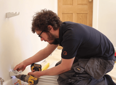 How to Install a Radiator_16_Drill Brackets to the wall