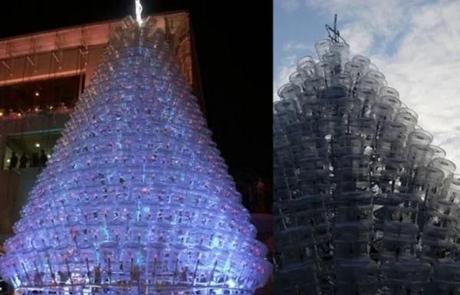 Christmas Tree Made From Plastic Water Bottles