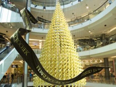 Ferrero Rocher Christmas Tree Made From Golden Baubles