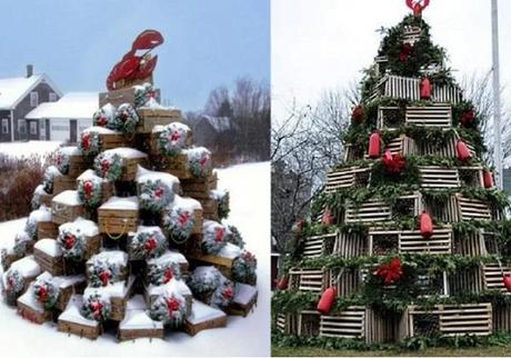 Julian Popko and family Christmas Tree Made From lobster pots