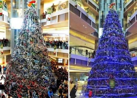 Christmas Tree Made From Bicycles