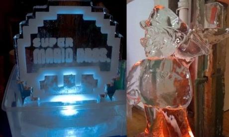 Super Mario Inspired Ice Sculpture