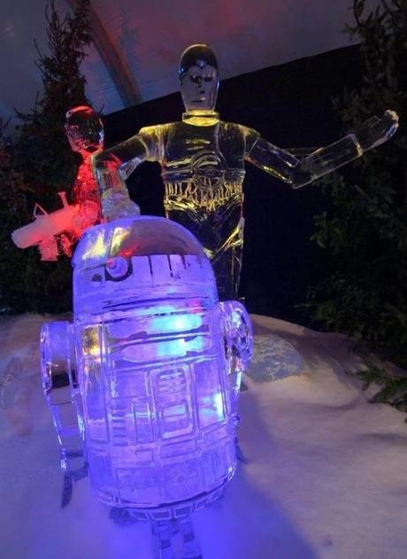 C-3PO and R2-D2 ice sculptures Inspired Ice Sculpture