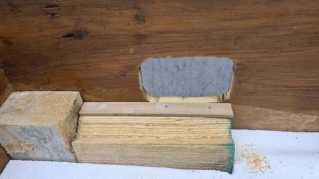 A Nativity diorama inside an antique steamer trunk (part 2, crafting the terrain) Making the landscape for our Christmas nativity diorama inside the steamer trunk: the electric wiring