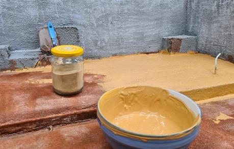 A Nativity diorama inside an antique steamer trunk (part 2, crafting the terrain) Painting the terrain for our Christmas nativity diorama inside the steamer trunk