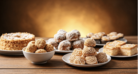 Festive Christmas desserts on a table