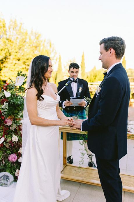 Fall wedding with romantic shades of red and pink | Georgia & Thomas