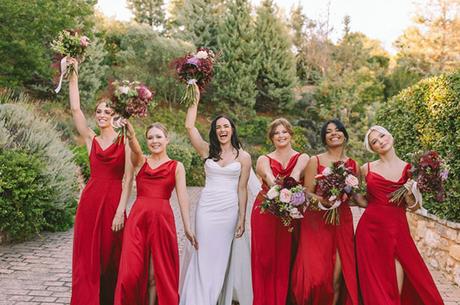 Fall wedding with romantic shades of red and pink | Georgia & Thomas