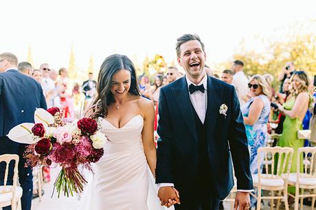 Fall wedding with romantic shades of red and pink | Georgia & Thomas