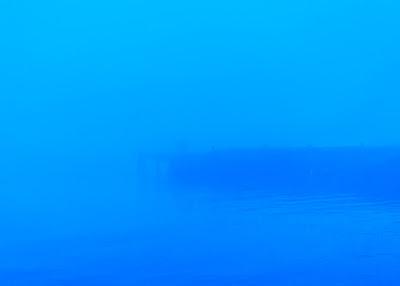 Pier in fog over the Hudson