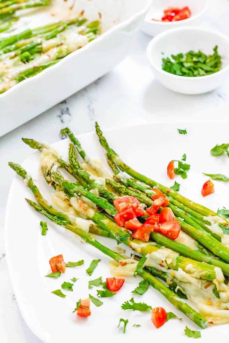 Cheesy Garlic Roasted Asparagus