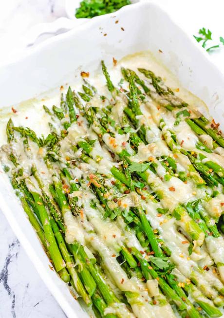 Cheesy Garlic Roasted Asparagus