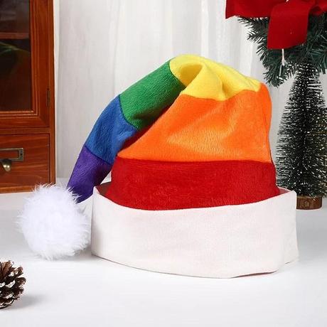 Rainbow Santa Hat – Brighten Up Your Holiday Cheer!