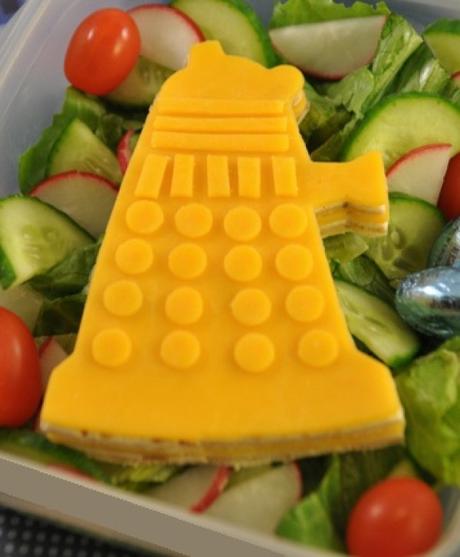 Cheddar cheese flatbread sandwich Dalek