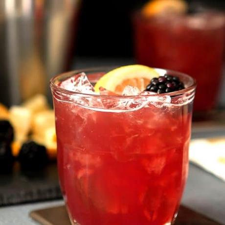 Blackberry, Bourbon, and Cranberry Cocktail