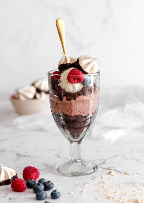 Indulgent chocolate brownie trifle (for people who love dessert but don’t like trifle!)